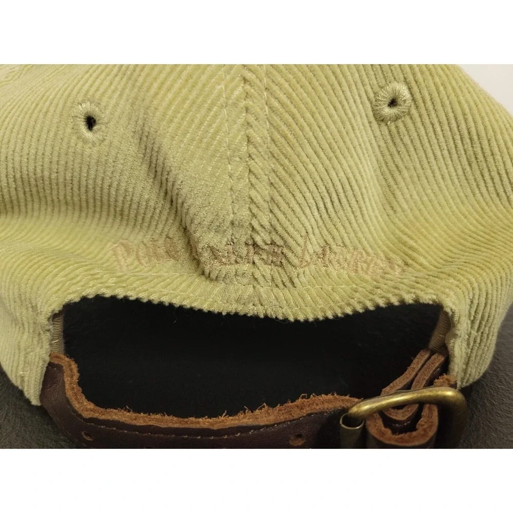 Polo Ralph‎ Lauren Hat Cap Mens Brown Corduroy Leather Strap Back Eagle Flags